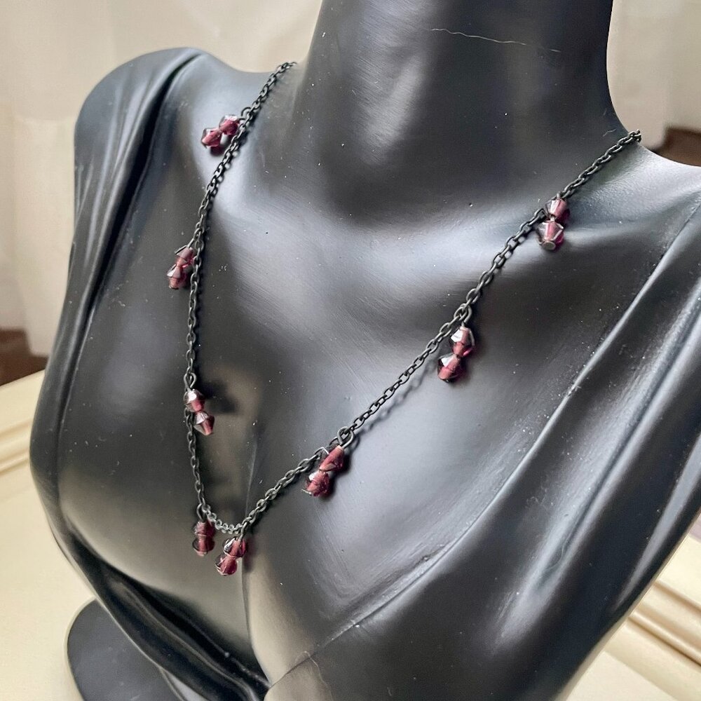 Early 2000s Gothic Style Gunmetal Chain Necklace